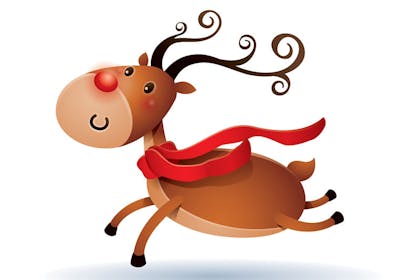 cartoon running Rudolph