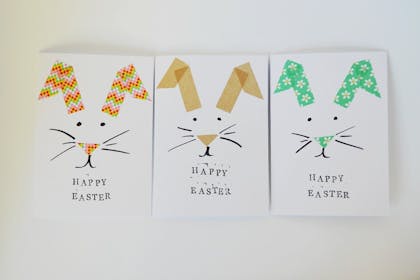 Bunny Easter cards with patterned tape