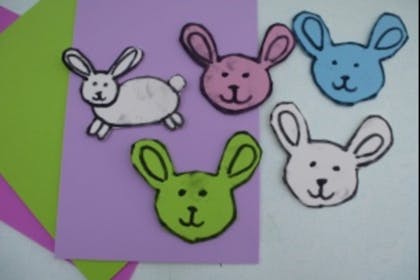 easter rabbits and lambs to stick to card easter bonnet