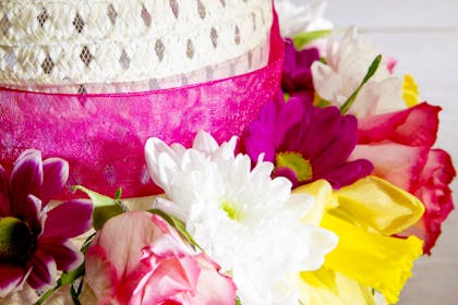 Easter bonnet with fresh flowers