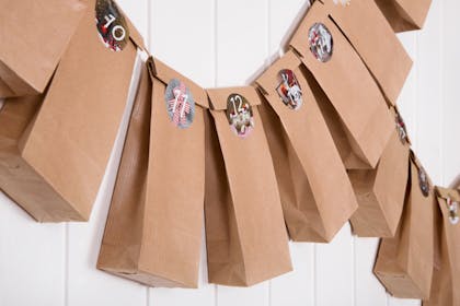 Brown paper bag advent calendar