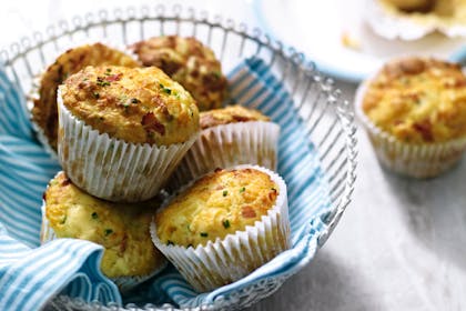 Cheddar, chive and ham muffins