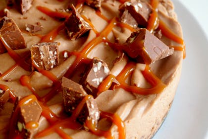 Toblerone and salted caramel cheesecake