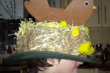 Chicken nest Easter bonnet