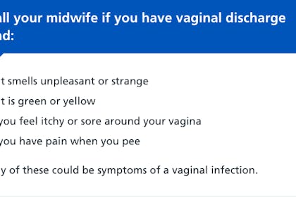 NHS warning when to get help with vaginal discharge