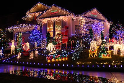 christmas lights on house