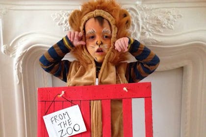 little boy in World Book Day costume as character from Dear Zoo