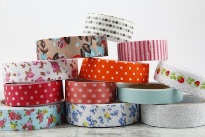 different coloured and patterned washi tape