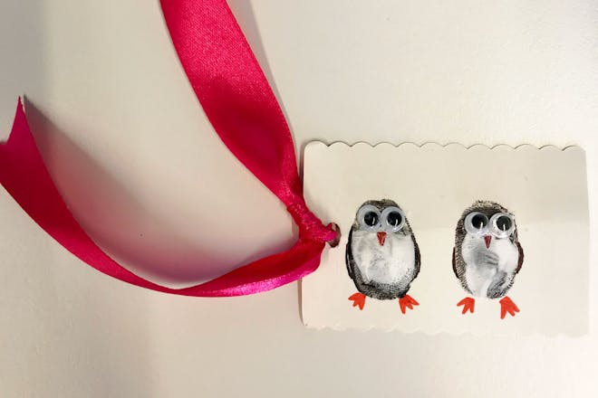 homemade penguin gift tag