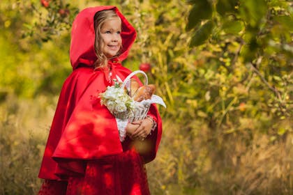 little girl in red riding hood costume