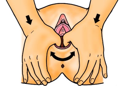 illustration to show how to do perineal massage