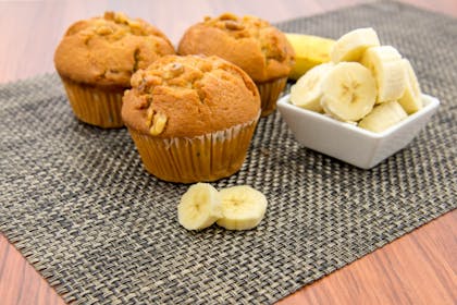 banana slices and banana muffins