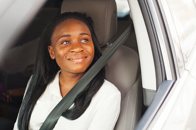 Woman in car - Uber driver