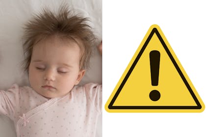 baby sleeping / warning symbol