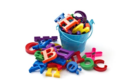 Magnetic letters in bucket