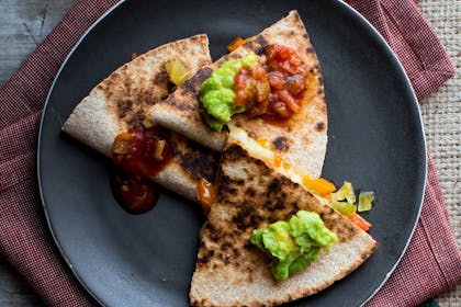 28. Cheese, pepper and onion quesadillas