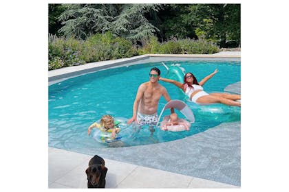 Stacey Solomon with her family in pool
