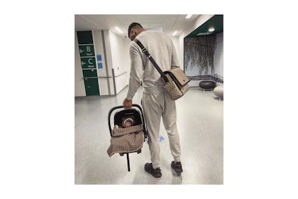 Theo Campbell with his baby 