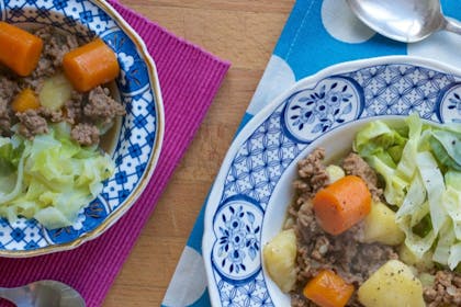 Irish stew on two plates