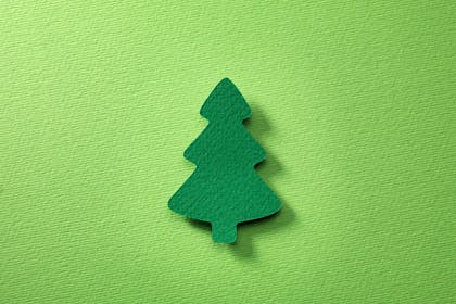 green paper christmas tree