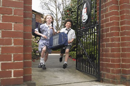 Kids running out of school gates