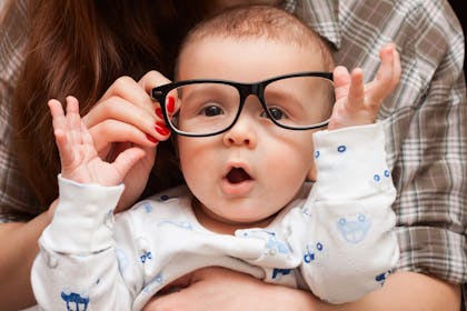 cute baby with glasses