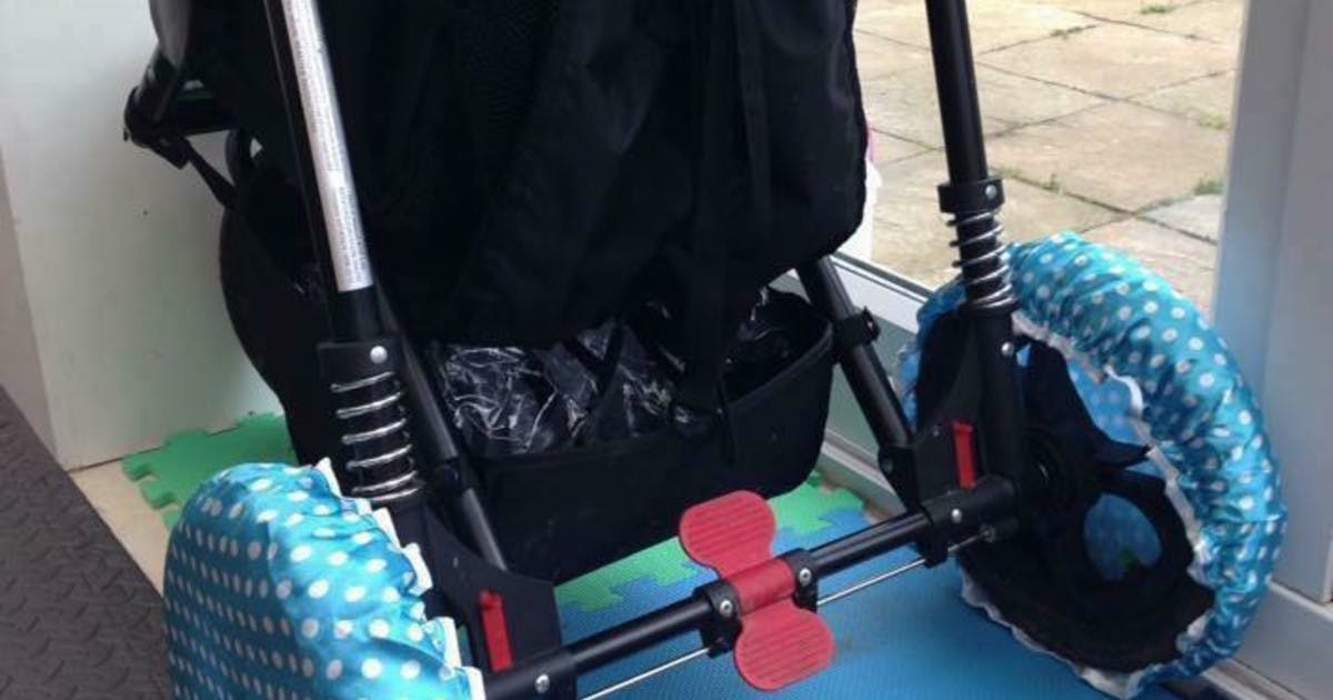 The clever way this mum uses shower caps on her buggy Netmums