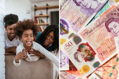 Mum, dad and child / UK money