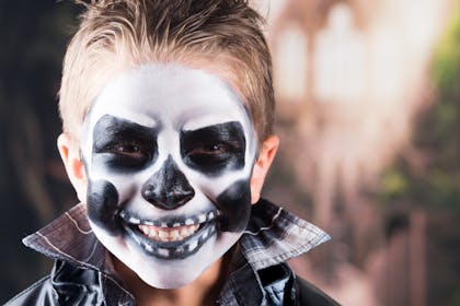 Halloween face paint for a skull