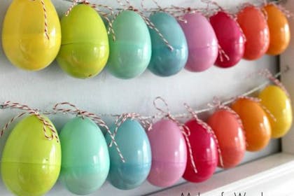 Easter eggs strung together