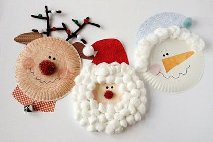 paper plates with festive decorations