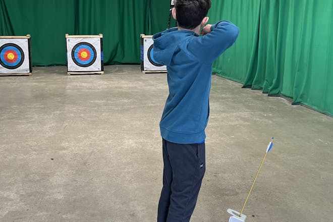 Boy doing archery