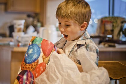 Boy with present