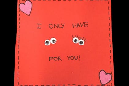 googly eye Valentine's card