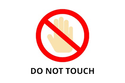 Don't touch sign