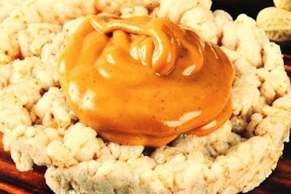 rice cake with nut butter on top