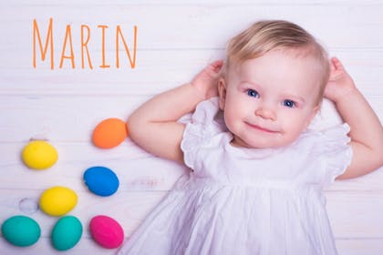 baby lying on floor - Marin baby name