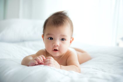Baby on a bed