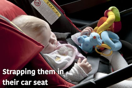 Fitting them in the car seat ...