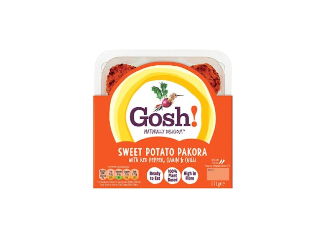 A 171g pack of Gosh! sweet potato pakora