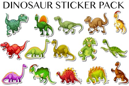 Selection of dinosaur stickers