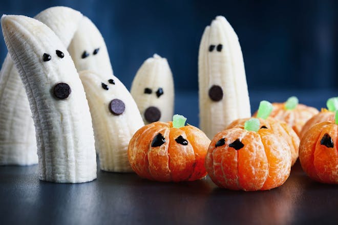Ghosts made from bananas, and pumpkins made from satsumas