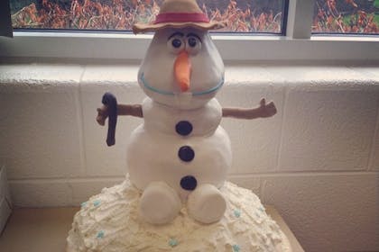 Olaf snowman cake made for Frozen party