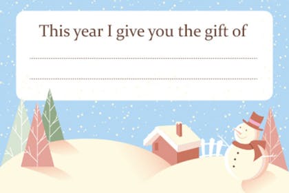 Snowman gift certificate template