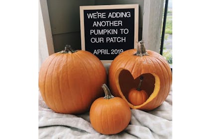 Pumpkin pregnancy announcement