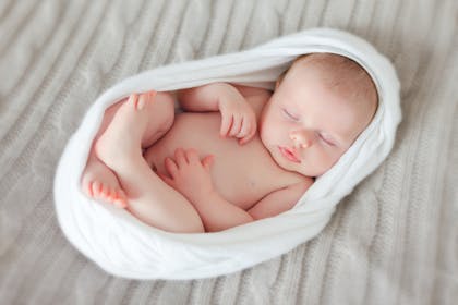 sleeping baby in blanket