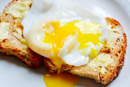 runny egg on toast