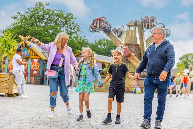 A family enjoys a day out at Drayton Manor Theme Parks