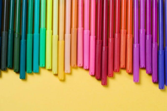 Selection of coloured felt tip pens