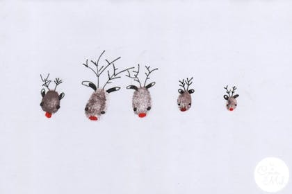 Fingerprint reindeer kids crafts